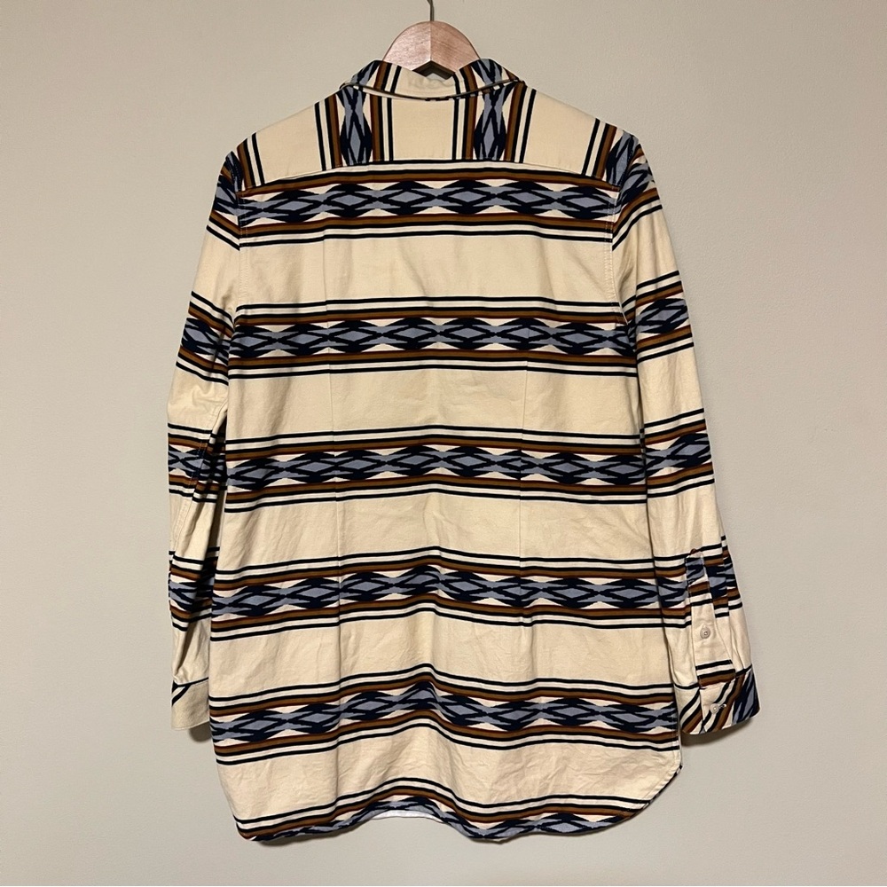 L.L. Bean Men's Casual Button Down Shirt - Cream, Blue, Brown - Picture 3 of 5